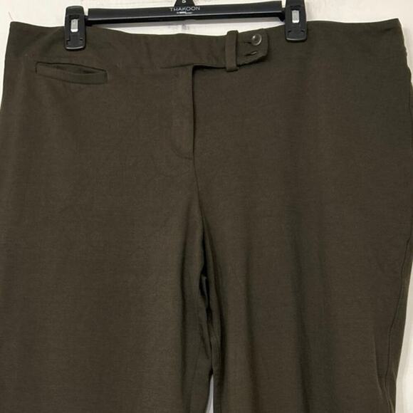 Eileen Fisher Olive Green Heavy Ponte Knit Straight Leg Stretch  Pants Size XL - Picture 3 of 7